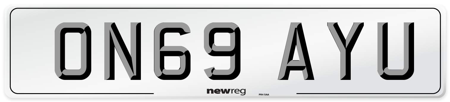 ON69 AYU Number Plate from New Reg